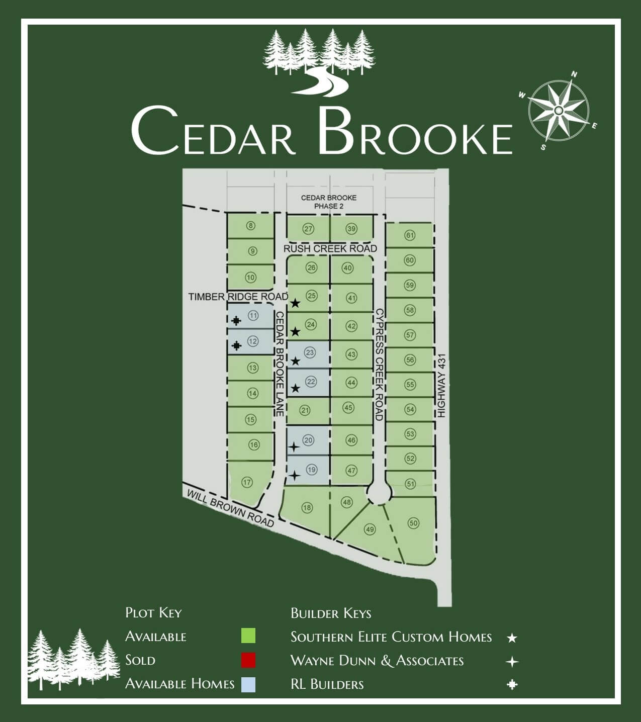 Cedar Brooke Plat Map